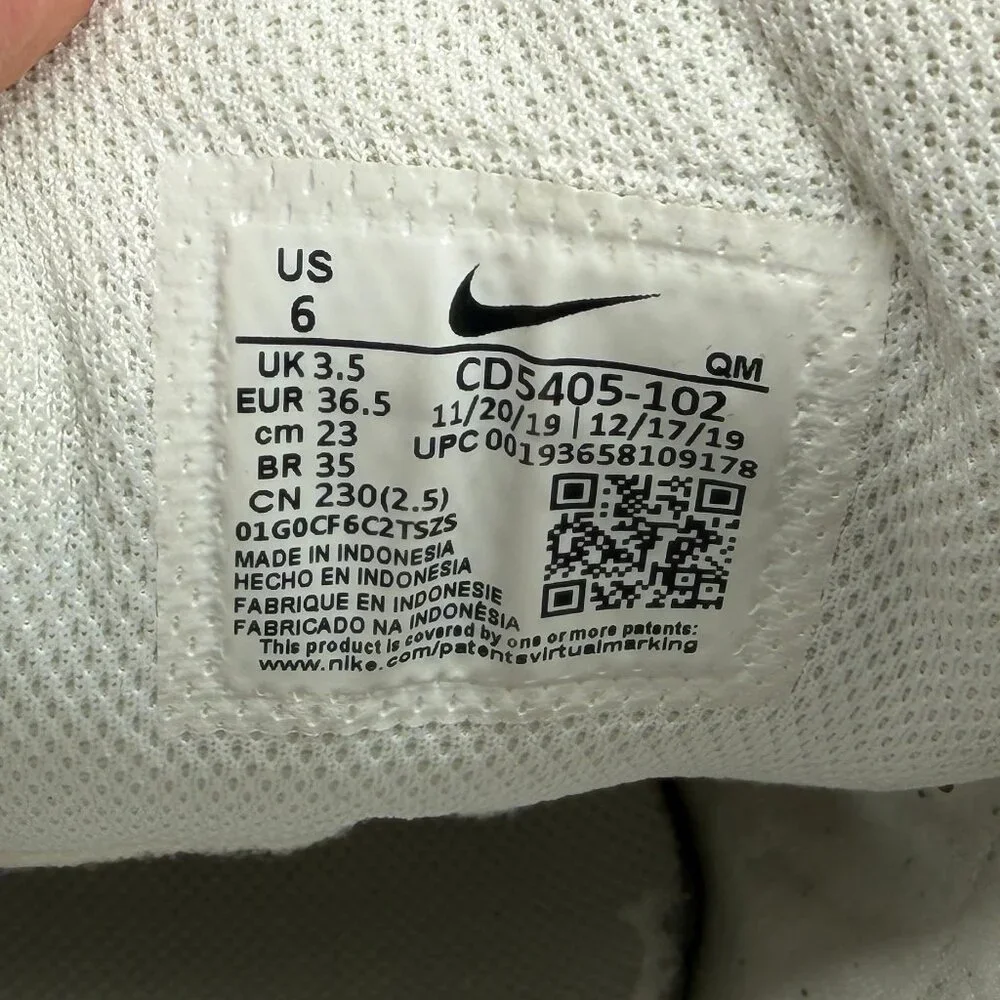 Nike Court Royale AC Canvas Shoes Women's 6 White Topaz Gold‎ Athletic Sneakes